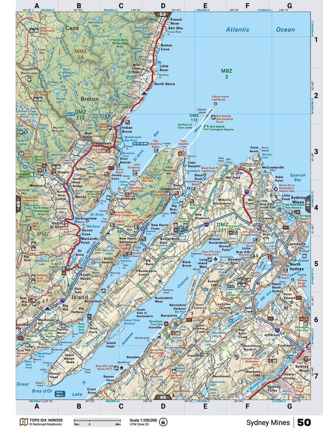 NSNS50 Wall Map - Sydney Mines - Backroad Maps