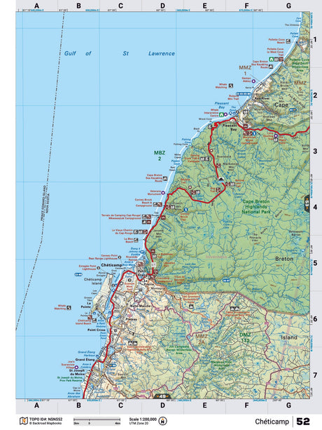 NSNS52 TOPO Map - Chéticamp - Backroad Maps
