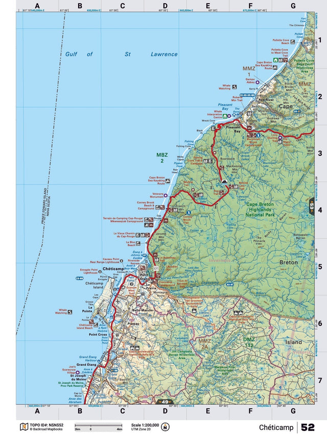 NSNS52 Wall Map - Chéticamp - Backroad Maps