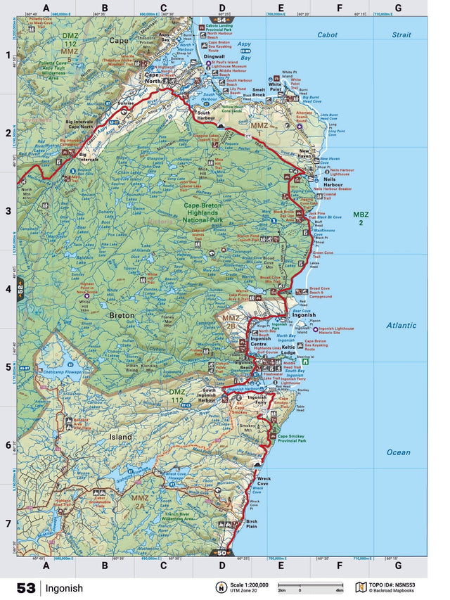 NSNS53 TOPO Map - Ingonish - Backroad Maps