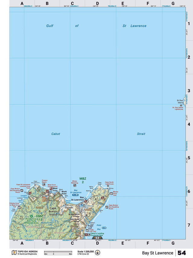 NSNS54 TOPO Map - Bay St Lawrence - Backroad Maps