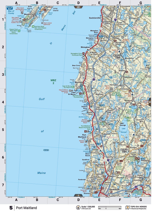 NSNS5 Wall Map - Port Maitland - Backroad Maps