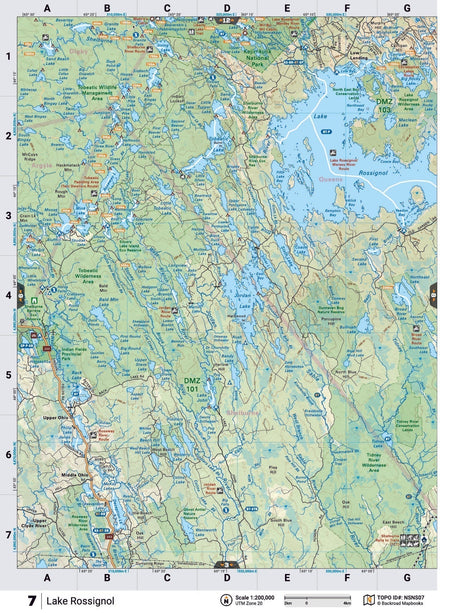 NSNS7 Wall Map - Lake Rossignol - Backroad Maps