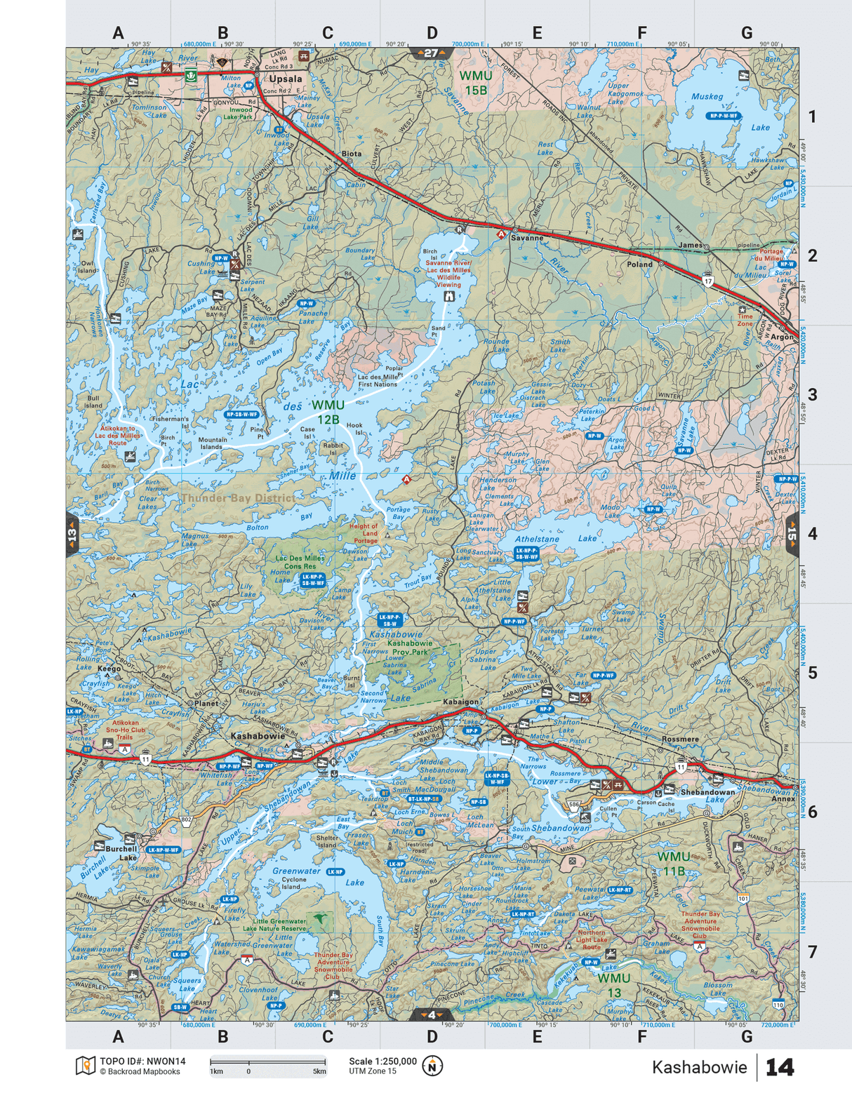 NWON14 TOPO Map - Kashabowie - Backroad Maps