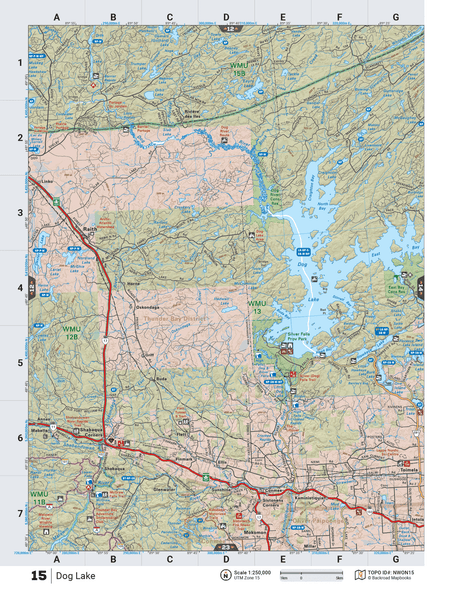 NWON15 TOPO Map - Dog Lake - Backroad Maps