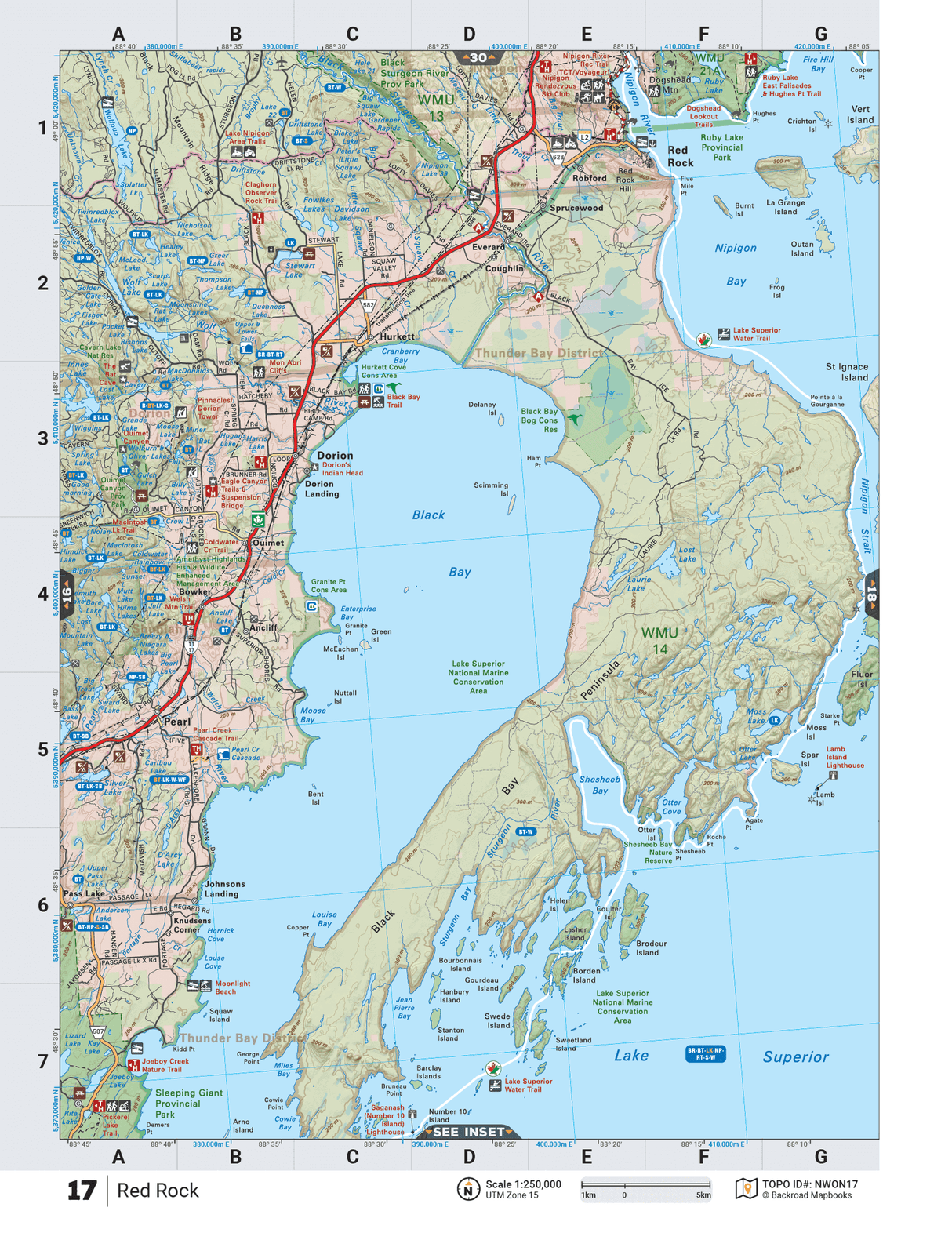 NWON17 TOPO Map - Red Rock - Backroad Maps
