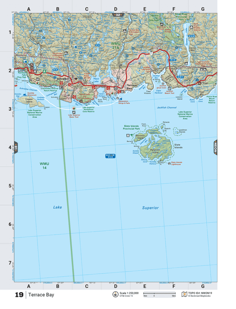 NWON19 TOPO Map - Terrace Bay - Backroad Maps