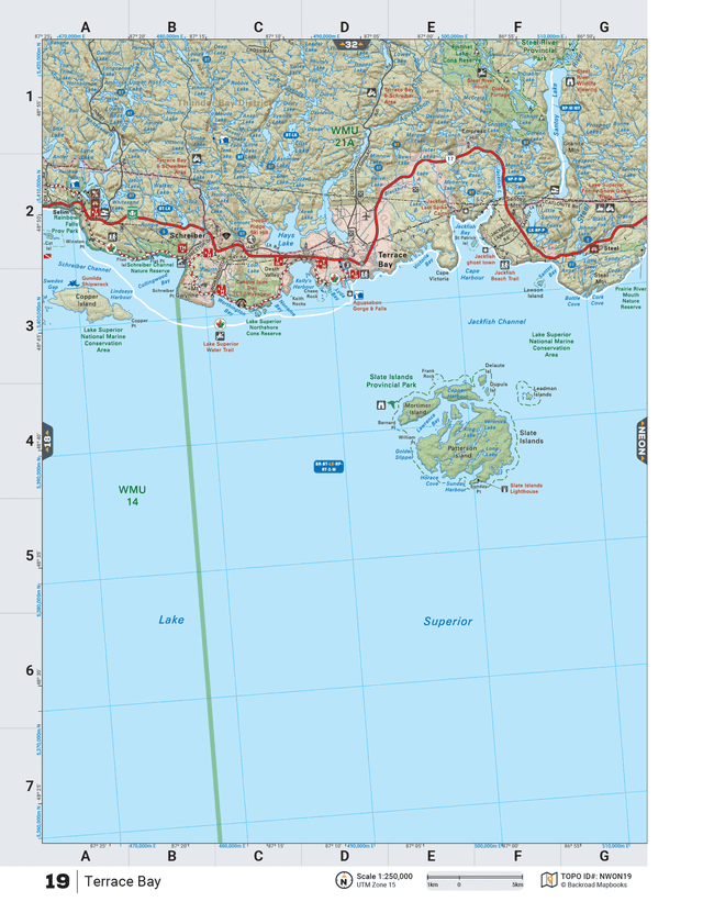 NWON19 TOPO Map - Terrace Bay - Backroad Maps
