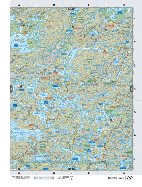 NWON22 TOPO Map - Rowan Lake - Backroad Maps