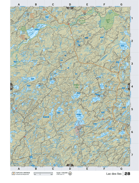 NWON28 TOPO Map - Lake De Iles - Backroad Maps