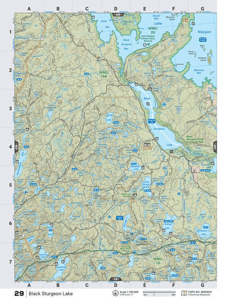 NWON29 TOPO Map - Black Sturgeon Lake - Backroad Maps