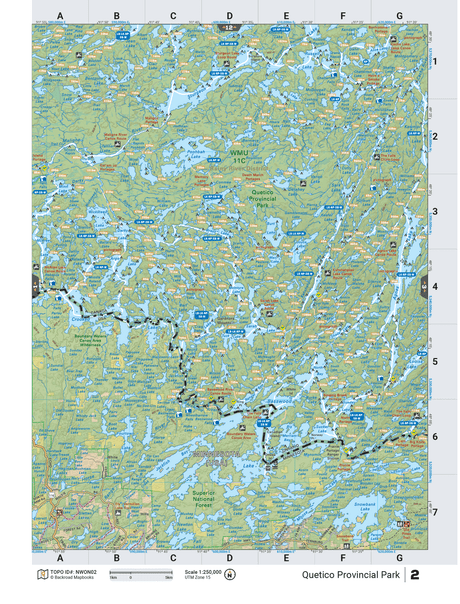 NWON2 TOPO Map - Quetico Provincial Park - Backroad Maps