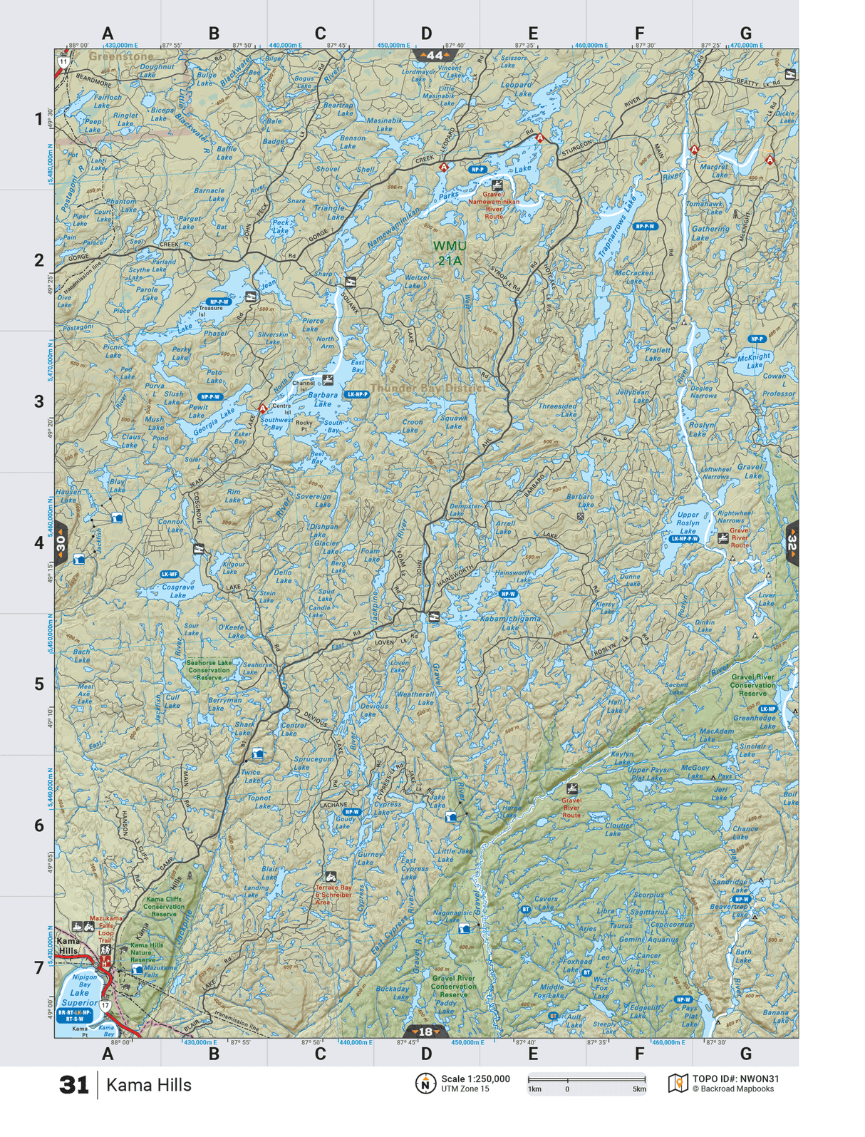NWON31 TOPO Map - Kama Hills - Backroad Maps