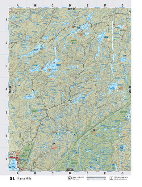 NWON31 TOPO Map - Kama Hills - Backroad Maps