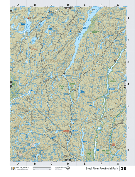 NWON32 TOPO Map - Steel River Provincial Park - Backroad Maps