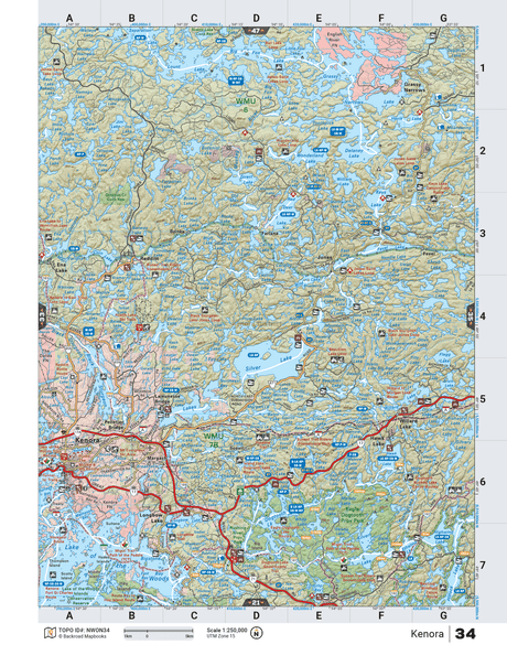 NWON34 TOPO Map - Kenora - Backroad Maps