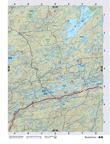 NWON44 TOPO Map - Beardmore - Backroad Maps