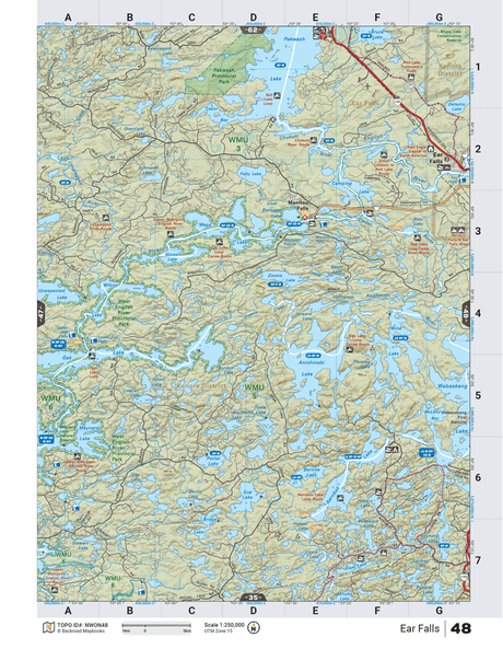NWON48 TOPO Map - Ear Falls - Backroad Maps