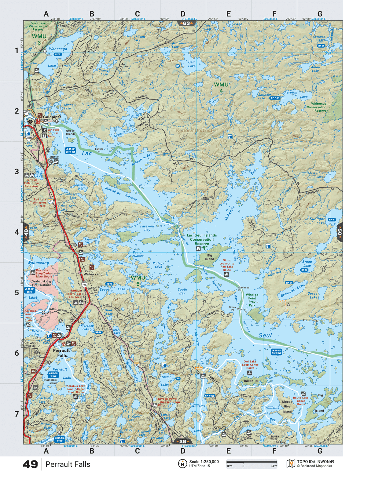 NWON49 TOPO Map - Perrault Falls - Backroad Maps