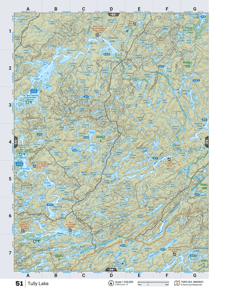 NWON51 TOPO Map - Tully Lake - Backroad Maps