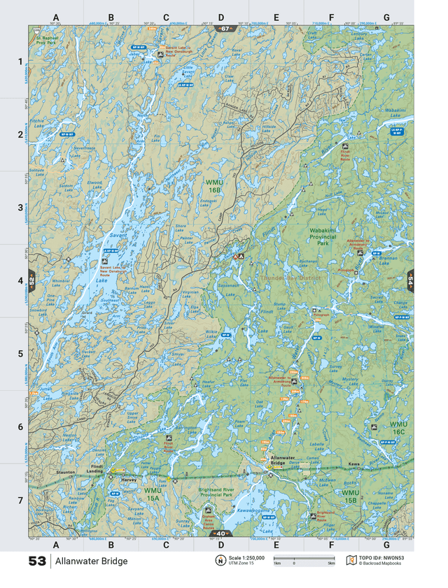 NWON53 TOPO Map - Allanwater Bridge - Backroad Maps