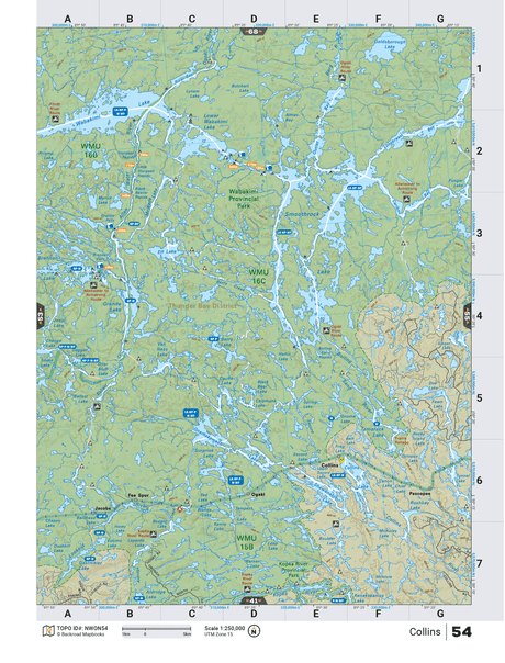 NWON54 TOPO Map - Collins - Backroad Maps