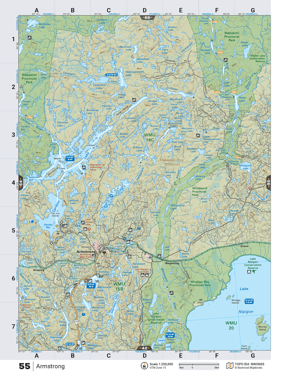 NWON55 Wall Map - Armstrong - Backroad Maps