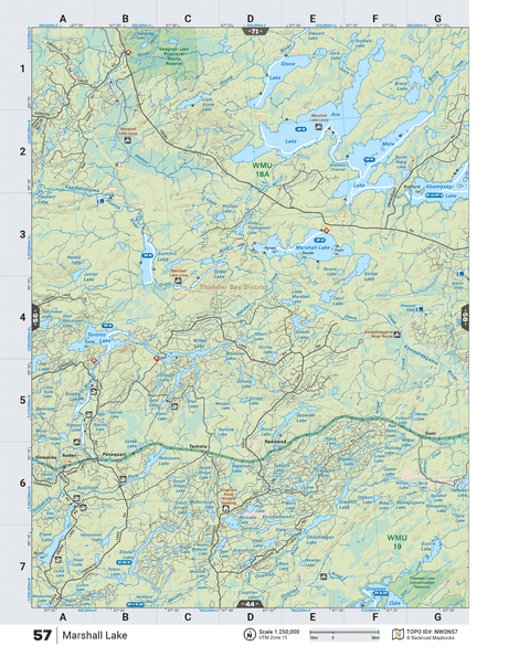 NWON57 TOPO Map - Marshall Lake - Backroad Maps