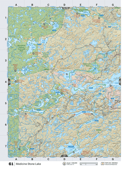 NWON61 TOPO Map - Medicine Stone Lake - Backroad Maps