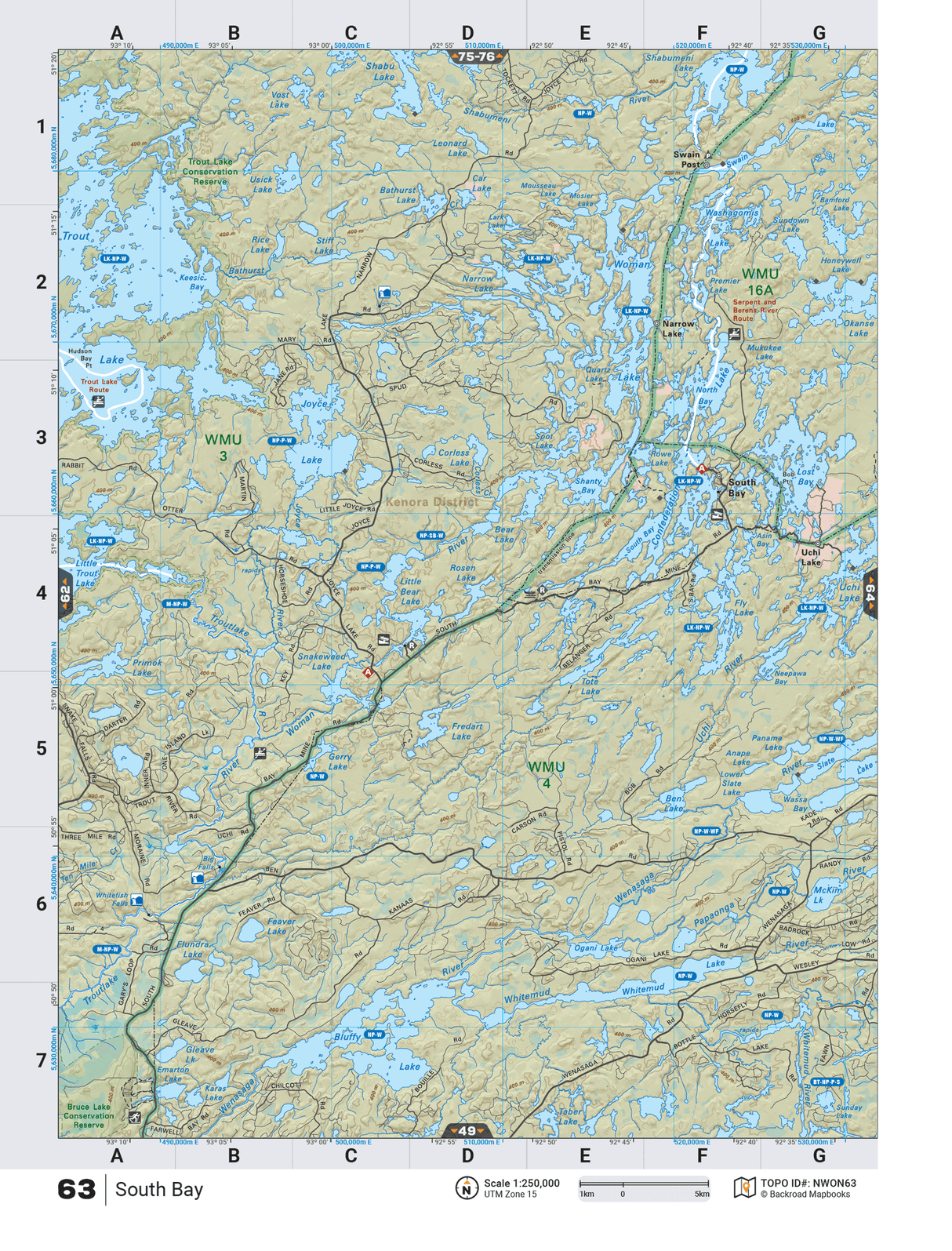 NWON63 TOPO Map - South Bay - Backroad Maps