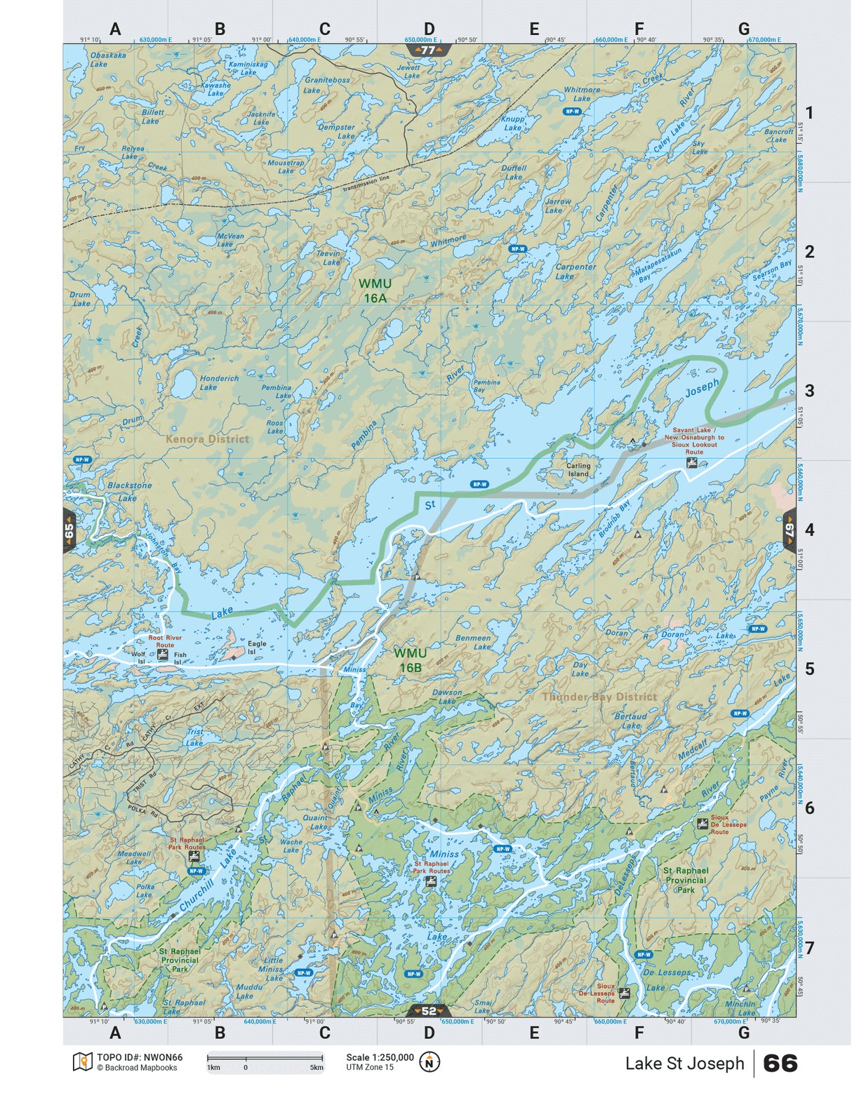 NWON66 TOPO Map - Lake St Joseph - Backroad Maps