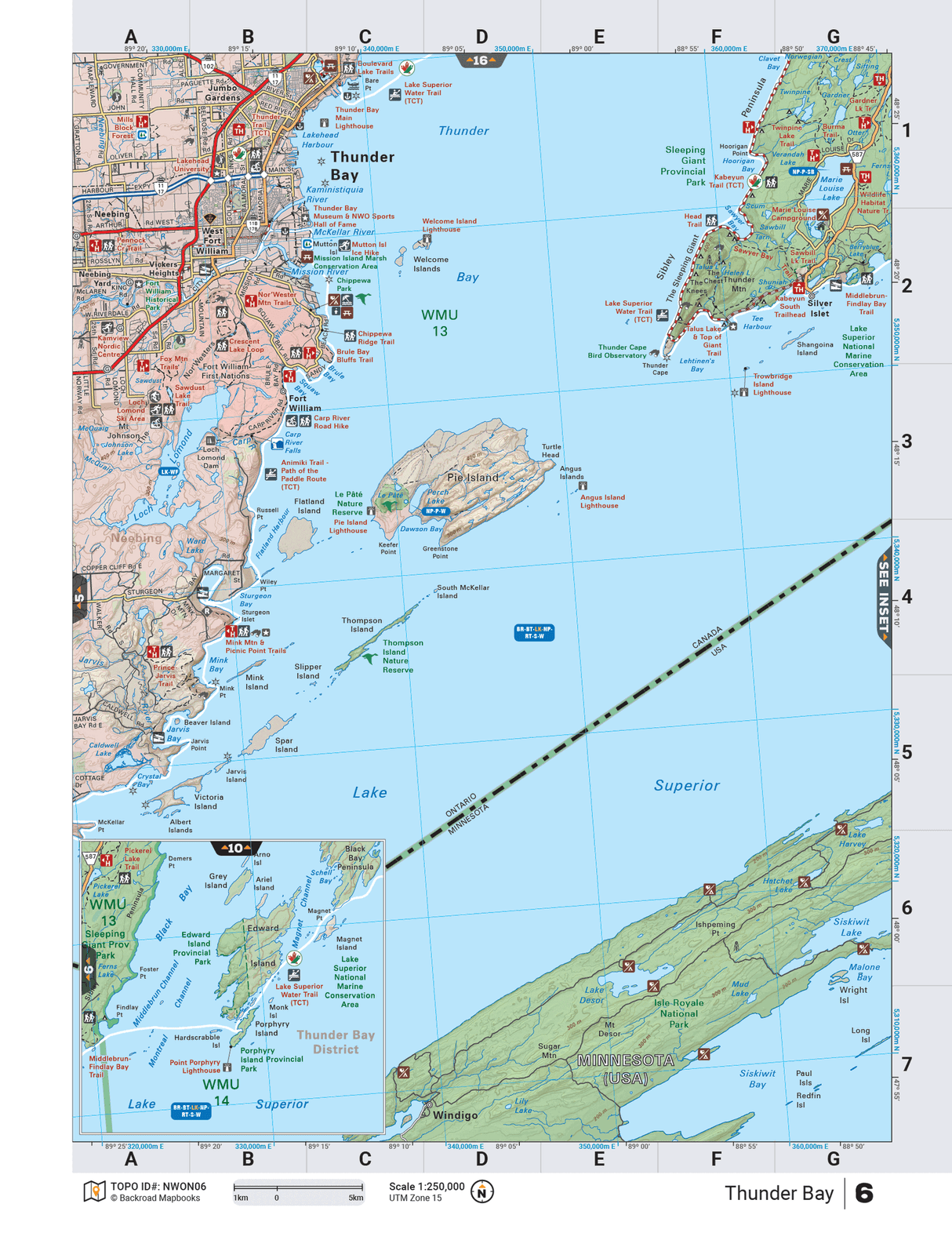 NWON6 TOPO Map - Thunder Bay - Backroad Maps