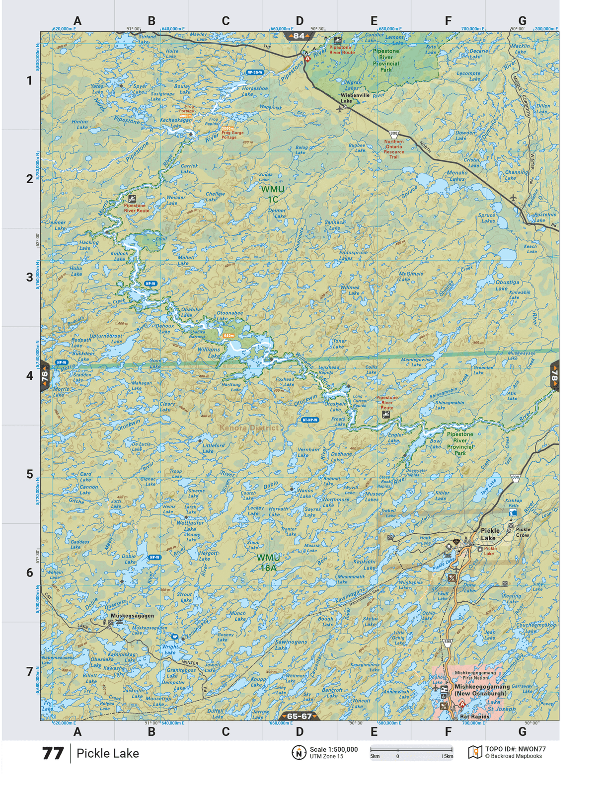 NWON77 TOPO Map - Pickle Lake - Backroad Maps