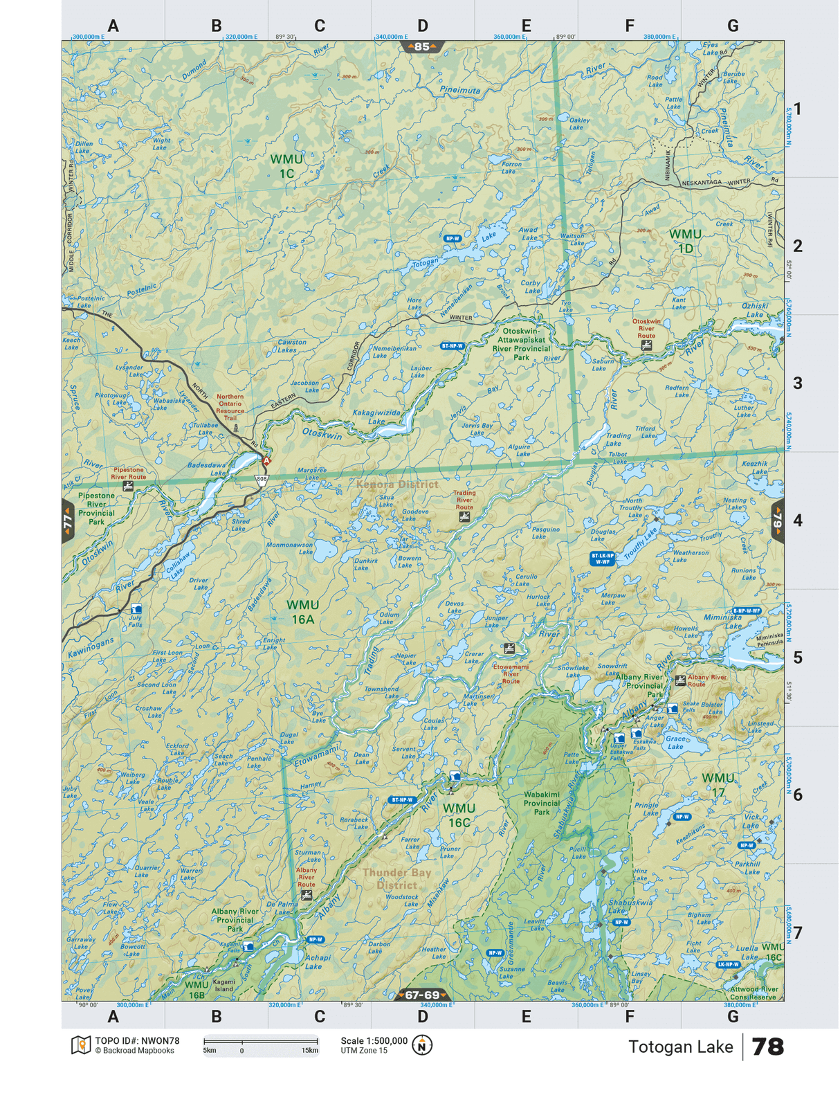 NWON78 TOPO Map - Totogan Lake - Backroad Maps