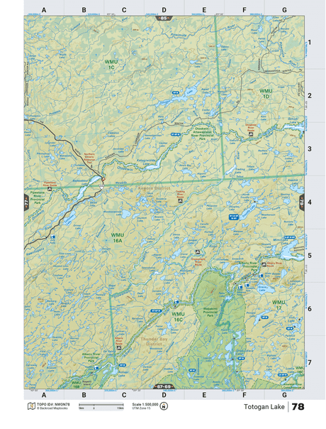 NWON78 TOPO Map - Totogan Lake - Backroad Maps