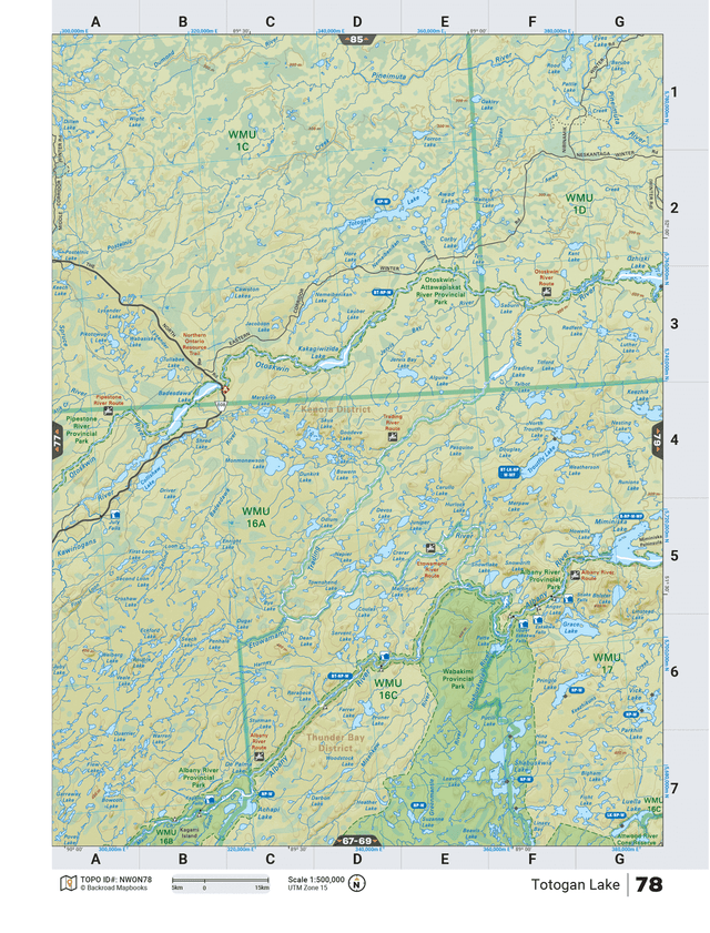 NWON78 TOPO Map - Totogan Lake - Backroad Maps