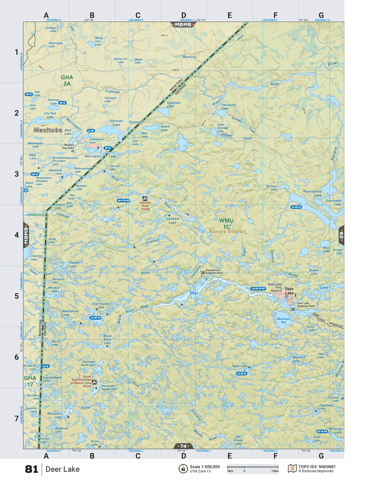 NWON81 TOPO Map - Deer Lake - Backroad Maps