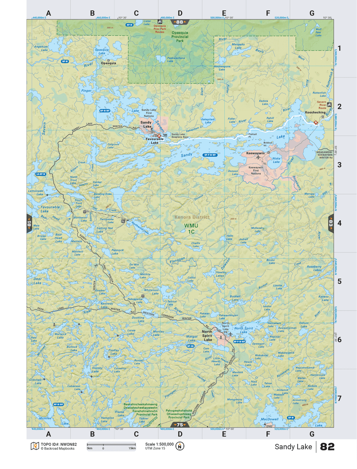 NWON82 TOPO Map - Sandy Lake - Backroad Maps