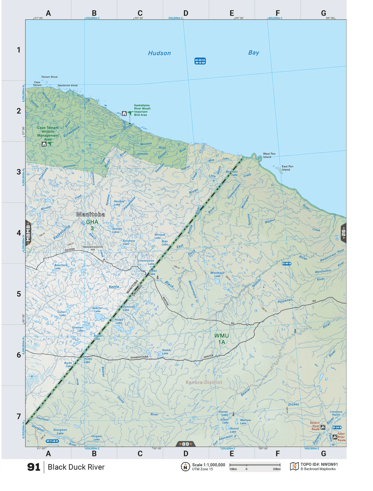 NWON91 Wall Map - Black Duck River - Backroad Maps