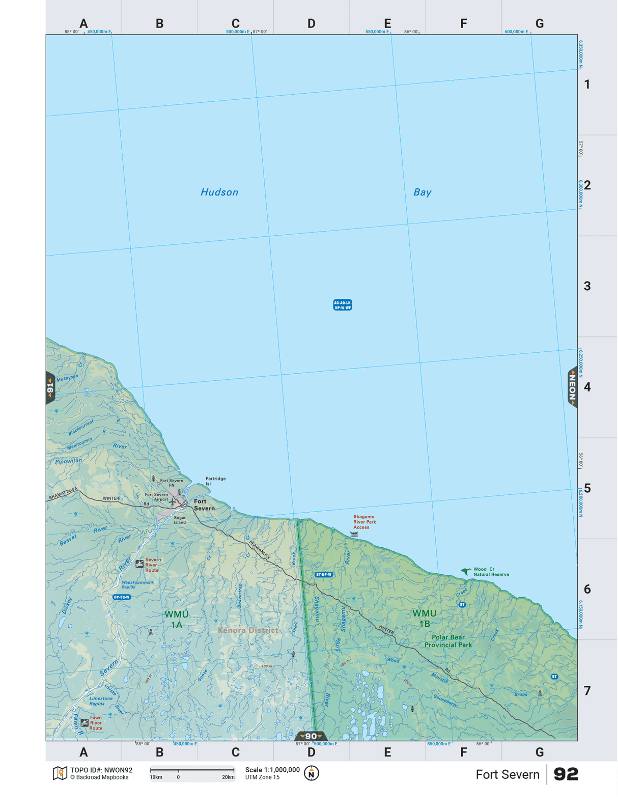 NWON92 TOPO Map - Fort Severn - Backroad Maps