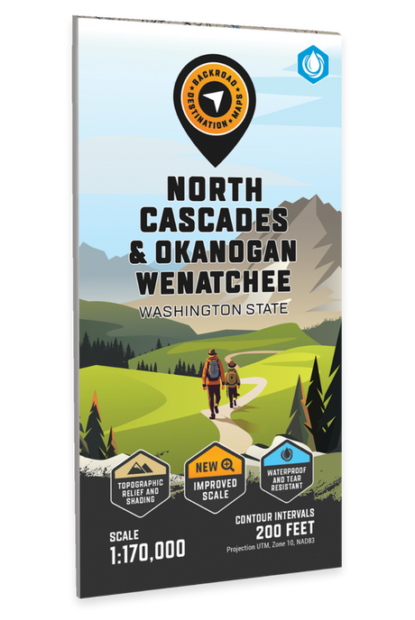 North Cascades, Okanogan Wenatchee, Washington State - Destination Map - Backroad Maps