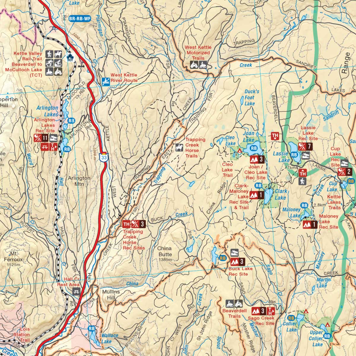 South Okanagan Valley, BC - Wall Map