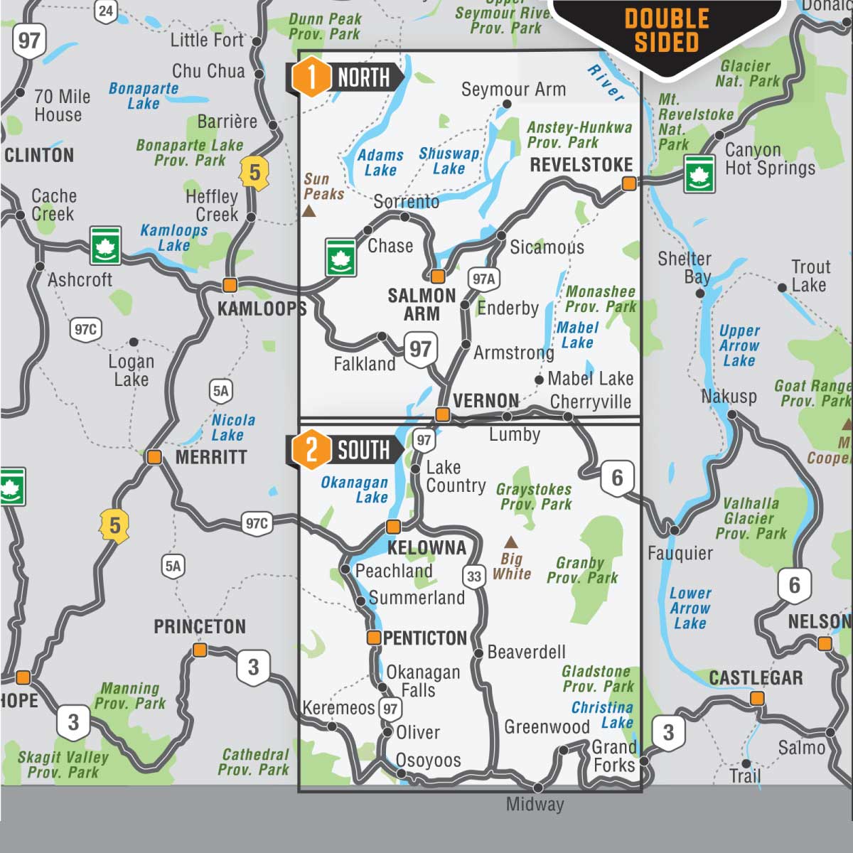 Thompson Okanagan BC - Recreation Map & Mapbook Bundle - Backroad Maps