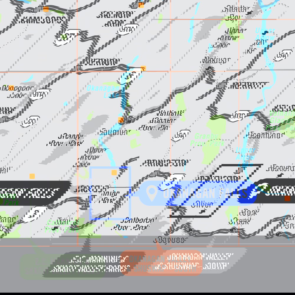 Okanagan Falls BC - Destination Map - Backroad Maps