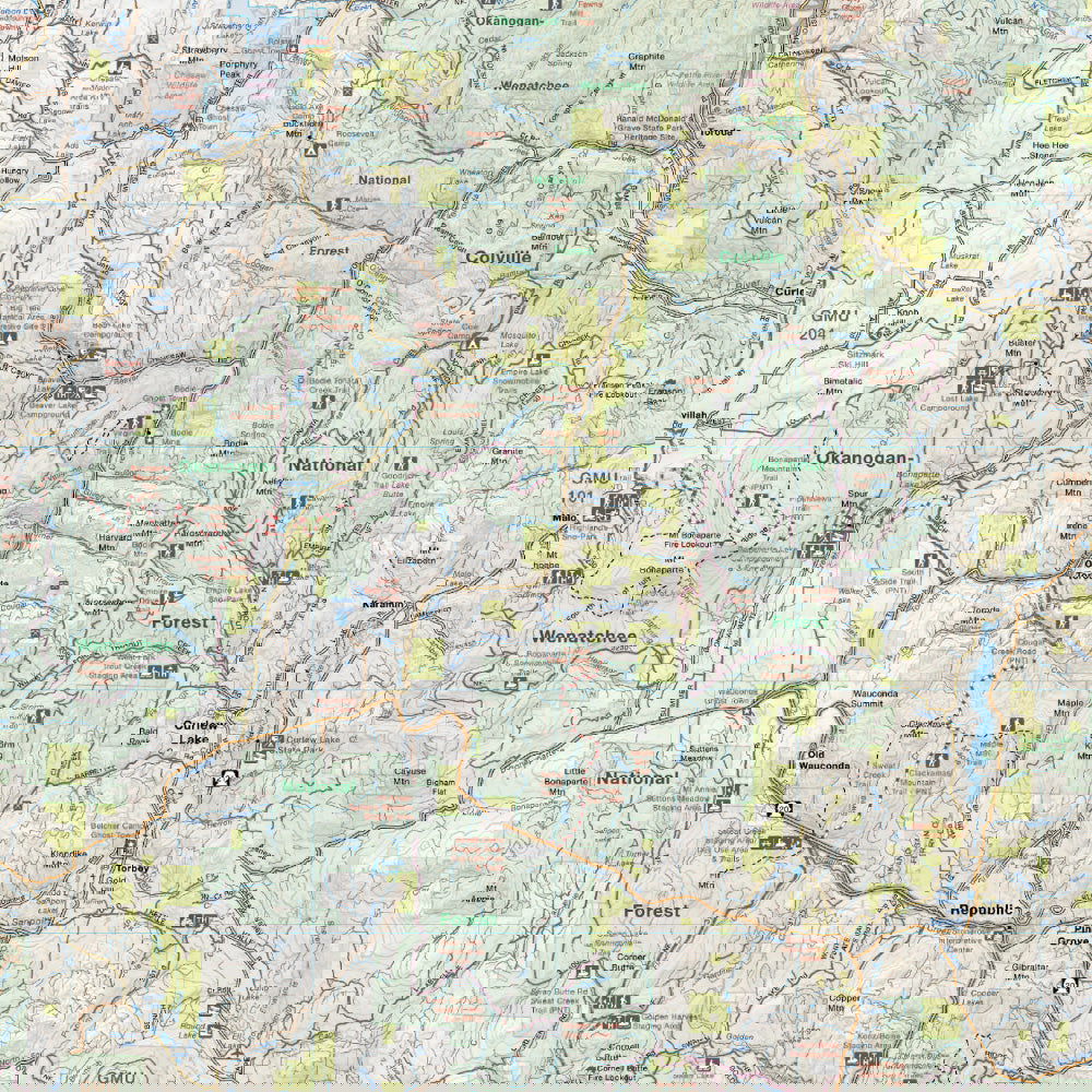 Okanogan Valley & Colville Forest West, Washington State - Destination Map - Backroad Maps