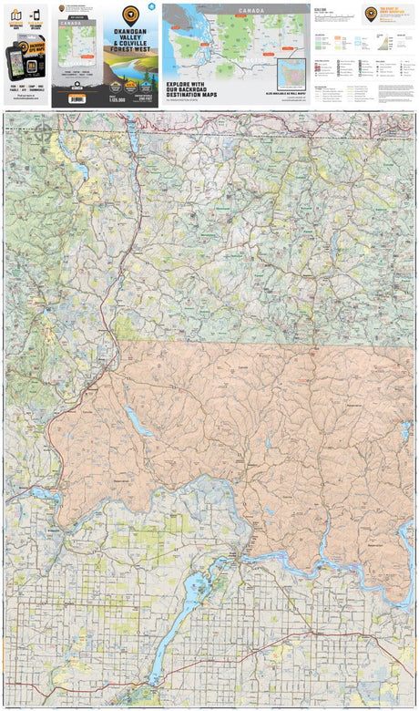 Okanogan Valley & Colville Forest West, Washington State - Destination Map - Backroad Maps