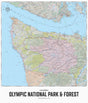 Olympic National Park & Forest, Washington State - Wall Map - Backroad Maps