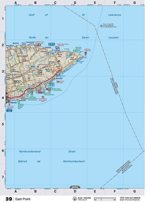 PEI5 Wall Map - East Point - Backroad Maps