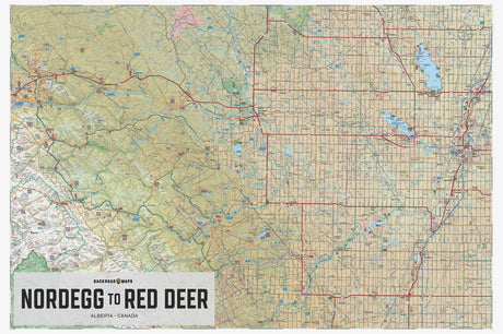 Red Deer to Nordegg AB - Wall Map - Backroad Maps