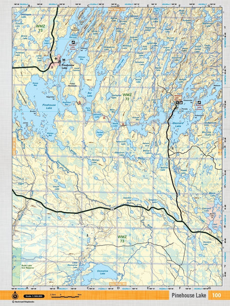 SKSK100 Wall Map - Pinehouse Lake - Backroad Maps